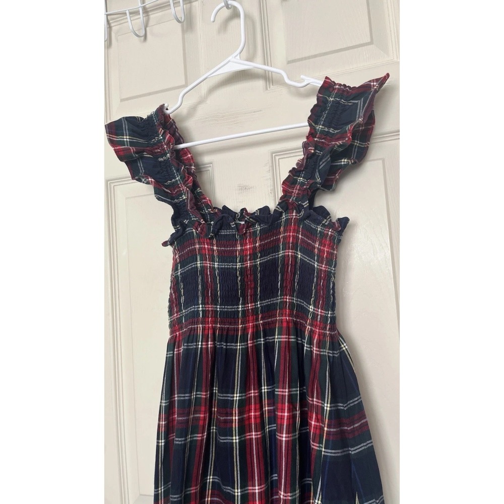 Hill House Home Ellie Nap Dress Tartan Plaid Smocked Navy Women's XS Coastal - Picture 3 of 12